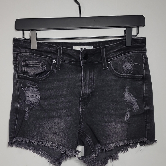 Just Black Pants - JBD Charcoal Black Distressed Jean Shorts